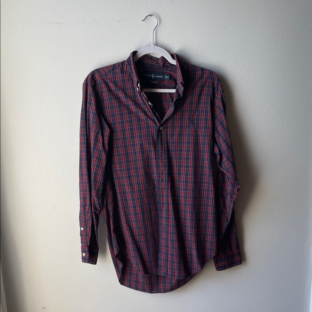 Ralph Lauren blue and red button down